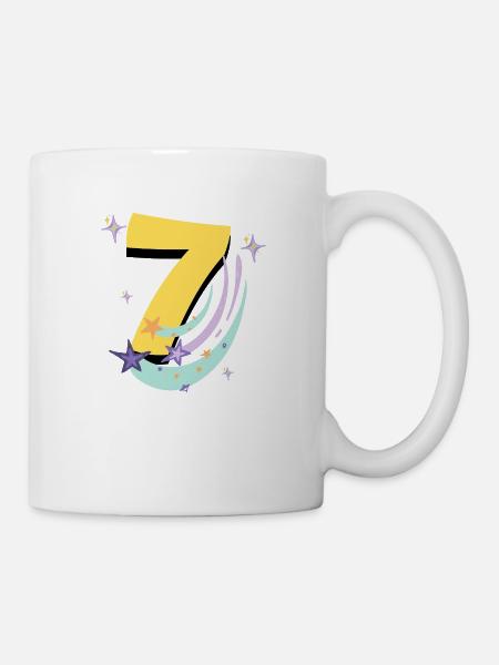 7. Geburtstag (7-Jahres-Geschenk) - Tasse - Weiß
