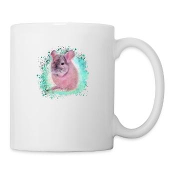 chinchilla, graffiti, peintre, bleu, animal de compagnie, rose - Mug blanc - blanc - Droite