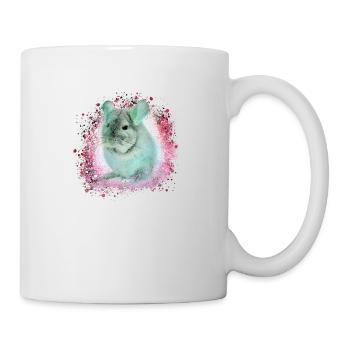 chinchilla, graffiti, peintre, bleu, animal de compagnie, rose - Mug blanc - blanc - Droite