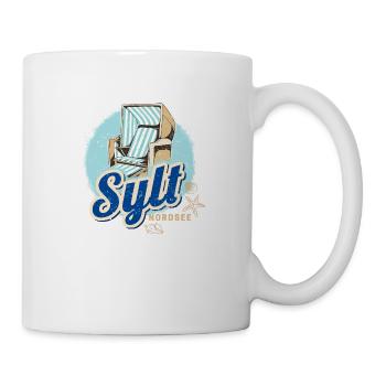 Sylt North Sea Germany Island Retro Beach Chair - Mug - white - Right