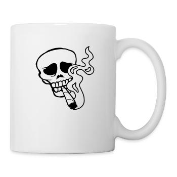 Joint fumer l’herbe du crâne - Mug blanc - blanc - Droite