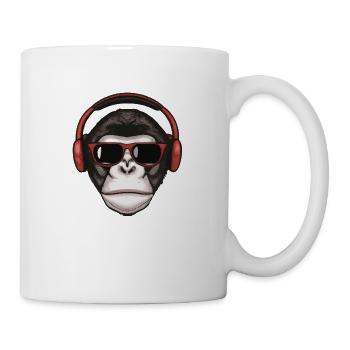 Monkey with headphones and sunglasses Music Monkey - Mug - white - Right