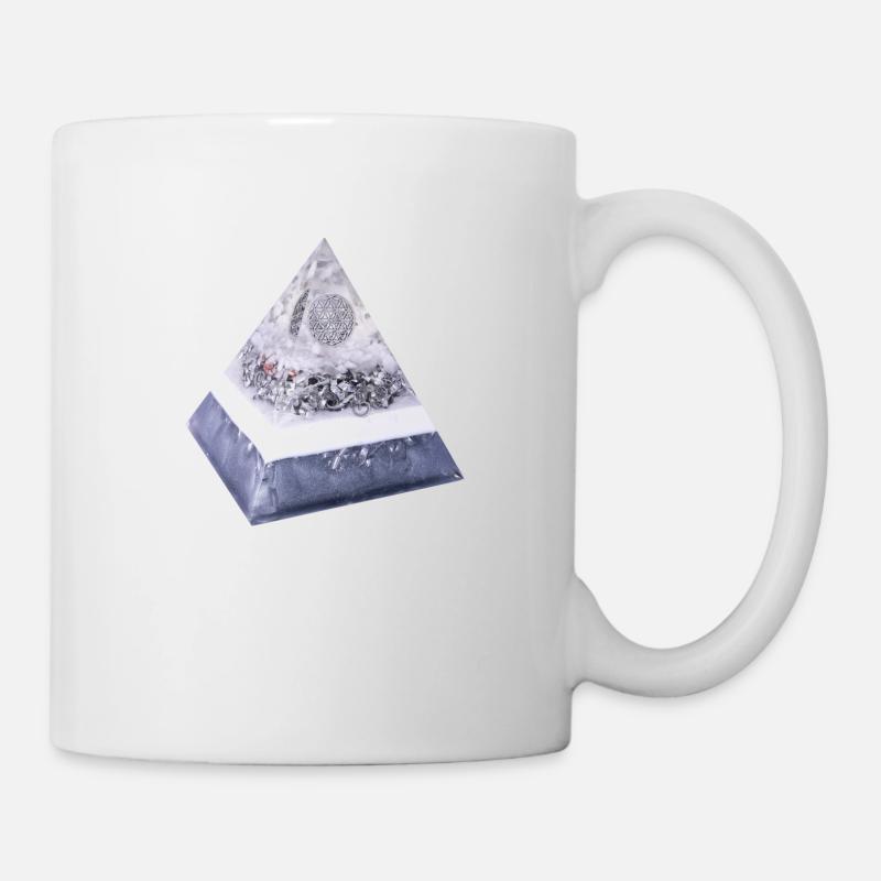 Blume des Lebens Pyramide - Tasse - Weiß
