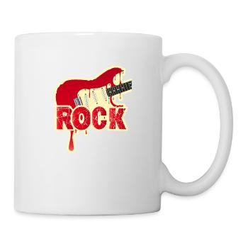 Schmelzende E-Rock-Gitarre - Tasse - Weiß - Rechts