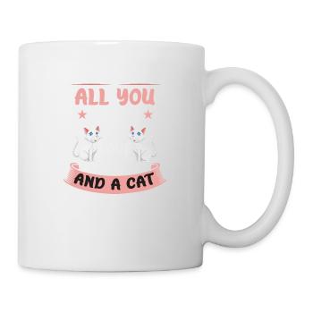 All You Need Is Love And A Cat, Press O To Meow - Tasse - Weiß - Rechts
