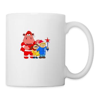 weihnachten nilpferd hippo adventskranz christmas - Tasse - Weiß - Rechts