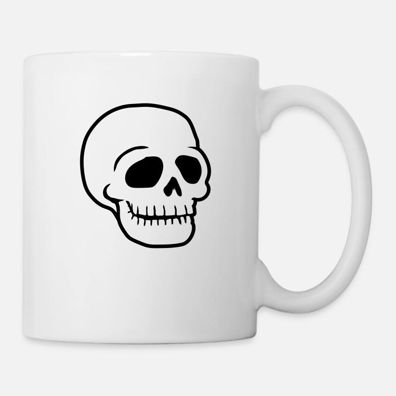 Totenkopf freundlicher Comic Schädel - Tasse - Weiß