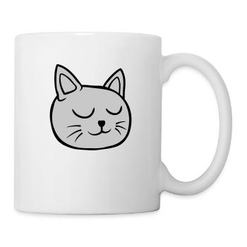 Closed eyes cat sleeping - Mug - white - Right