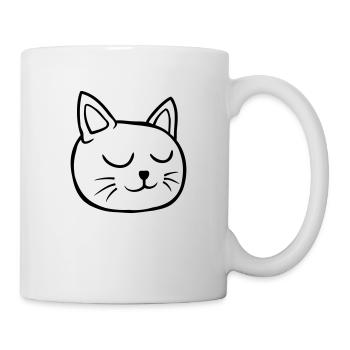 Augen geschlossen Katze schlafend - Tasse - Weiß - Rechts