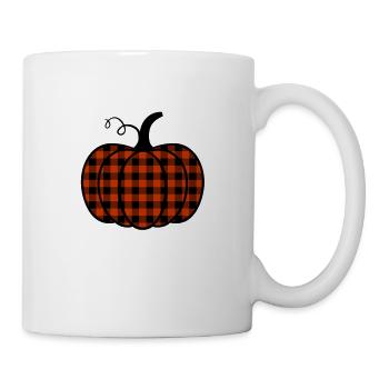 Büffelkarierter Kürbis - Tasse - Weiß - Rechts