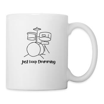 Continuez simplement à tambour | Batterie | | de batterie Musique - Mug blanc - blanc - Droite