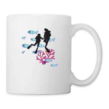 Diver Flagge Tauchen Unter Wasser Geschenk T-Shirt - Tasse - Weiß - Rechts