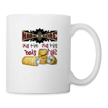 hardcore plus t'en bois plus t'es fort - Mug blanc - blanc - Droite