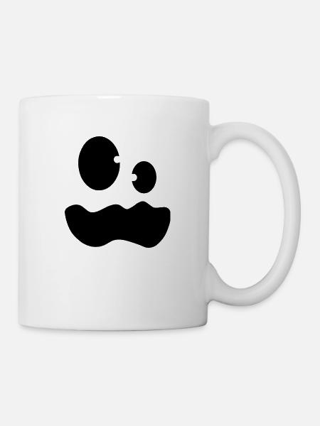 Ghost Costume Funny Ghul Face Halloween - Tasse - Weiß