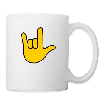 Emoji Ich liebe dich Skizze Farbe - Tasse - Weiß - Rechts