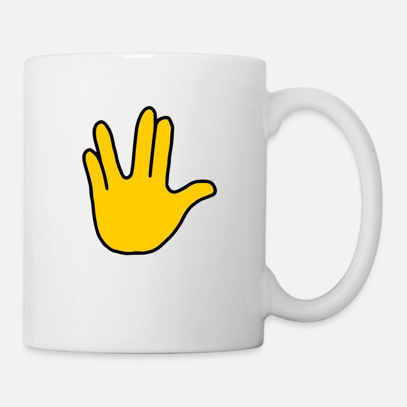 Emoji Vulkanier Gruß Skizze Farbe - Tasse - Weiß