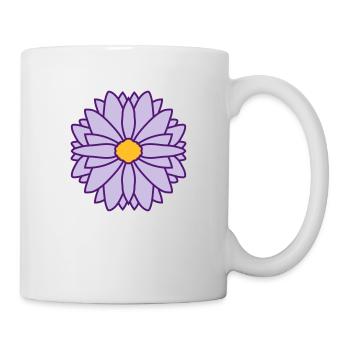 Runde Hübsche Blume Design - Tasse - Weiß - Rechts