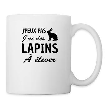 je peux pas j ai des lapins à élever - Mug blanc - blanc - Droite