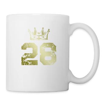 28 Zahl Krone - Tasse - Weiß - Rechts