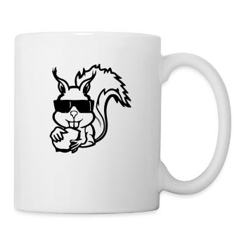 Squirrel with sunglasses and nut Funny - Mug - white - Right