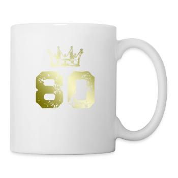80 Zahl Krone - Tasse - Weiß - Rechts