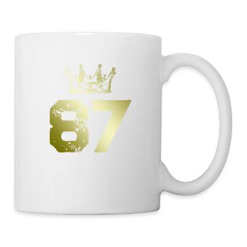 87 Zahl Krone - Tasse - Weiß - Rechts