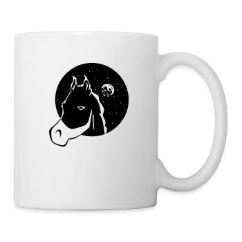 Pferd mit dem Mond - Tasse - Weiß - Rechts