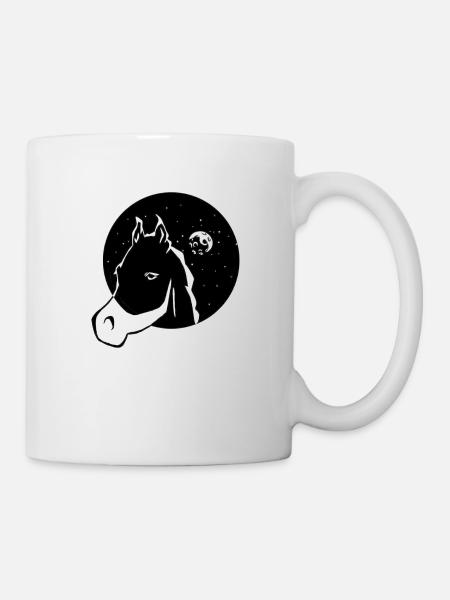 Cheval avec la lune - Mug blanc - blanc