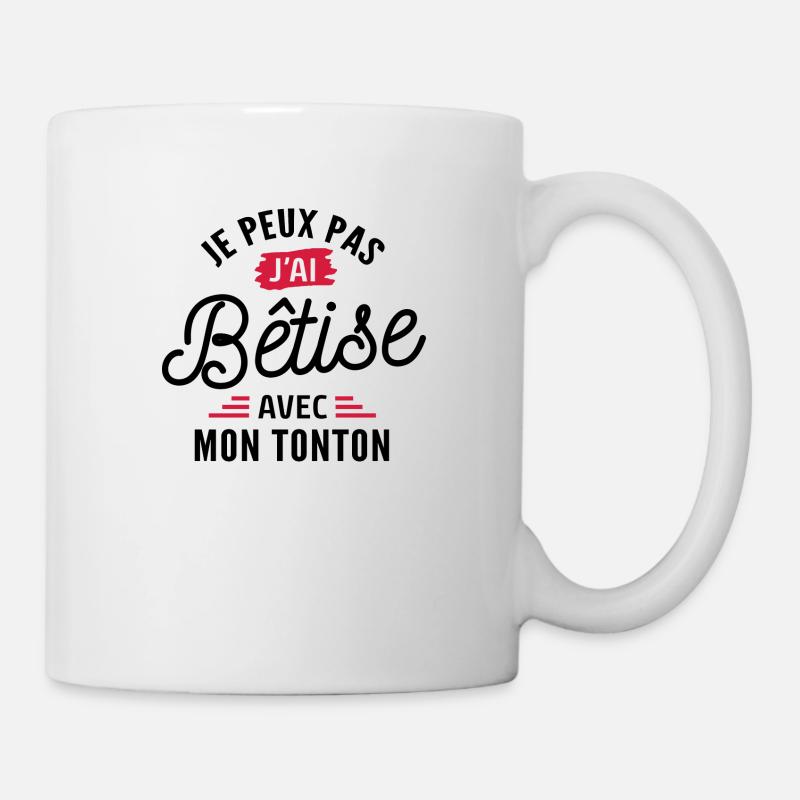 je peux pas j ai bêtise avec tonton - Mug blanc - blanc