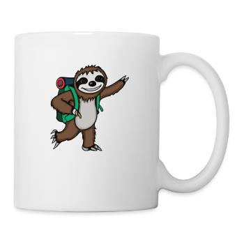 Wandern Faultier Lustig Wanderer - Tasse - Weiß - Rechts
