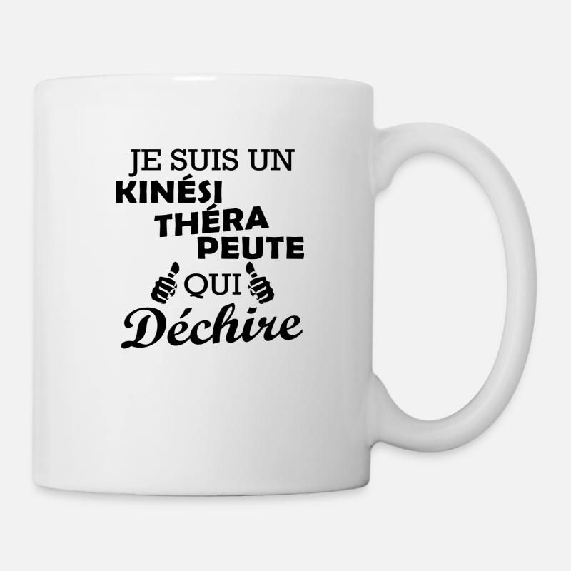 kinésithérapeute qui déchire / humour kiné - Mug blanc - blanc