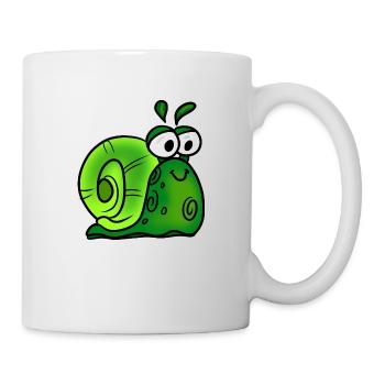Fröhliche Schnecke - Tasse - Weiß - Rechts
