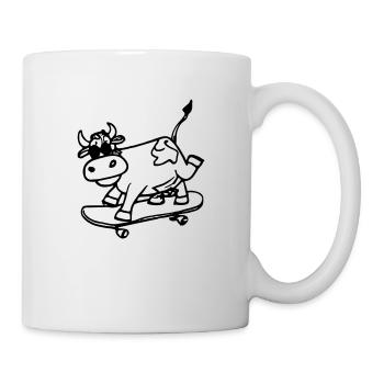 Cow Skateboard Drôle d’idée cadeau - Mug blanc - blanc - Droite