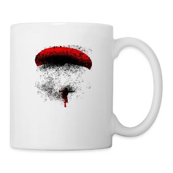 Parapente rouge éclaboussures - Mug blanc - blanc - Droite