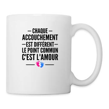 enceinte / humour accouchement / future maman - Mug blanc - blanc - Droite