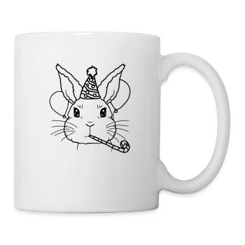 Rabbit Tröte Party Hat Birthday Child - Mug - white - Right