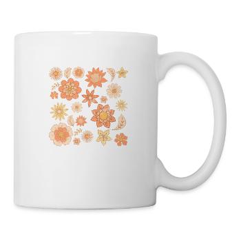 Cute Retro Flowers Pattern - Mug - white - Right