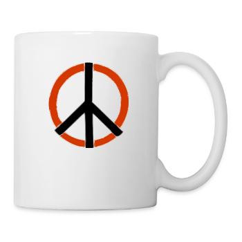 Frieden Friedenszeichen Friedensbewegung Zeichen - Tasse - Weiß - Rechts