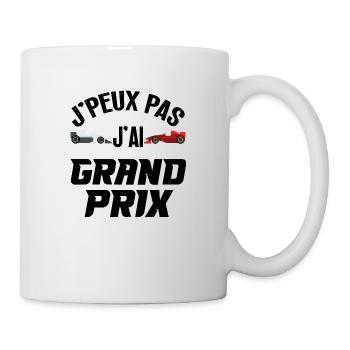 Je peux pas j'ai grand prix cadeau course voitures - Mug blanc - blanc - Droite