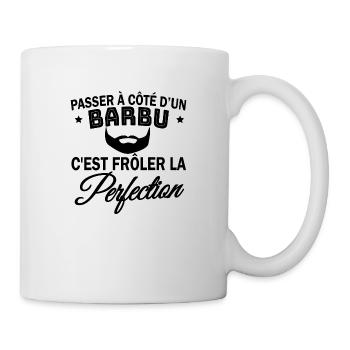 barbu et perfection - Mug blanc - blanc - Droite
