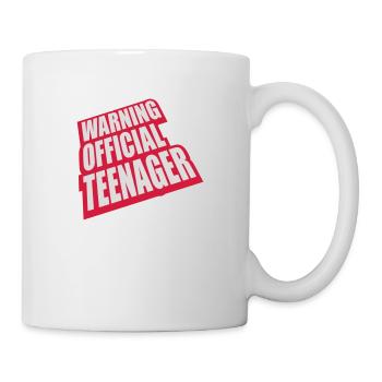 avertissement citation officielle d’adolescent - Mug blanc - blanc - Droite