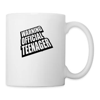 avertissement citation officielle d’adolescent - Mug blanc - blanc - Droite