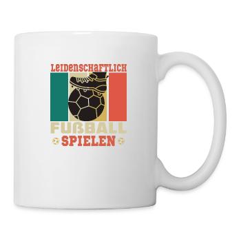 Leidenschaftlich Fußball spielen - Tasse - Weiß - Rechts