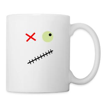 Terrifying face with a green eye - Mug - white - Right