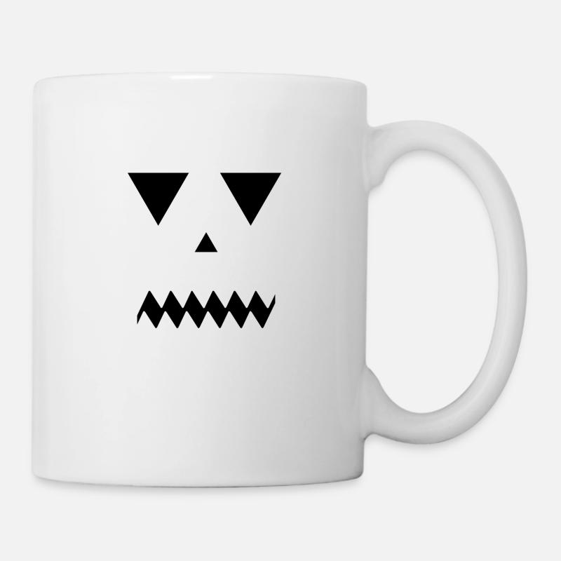 Visage de citrouille terrifiant - Mug blanc - blanc