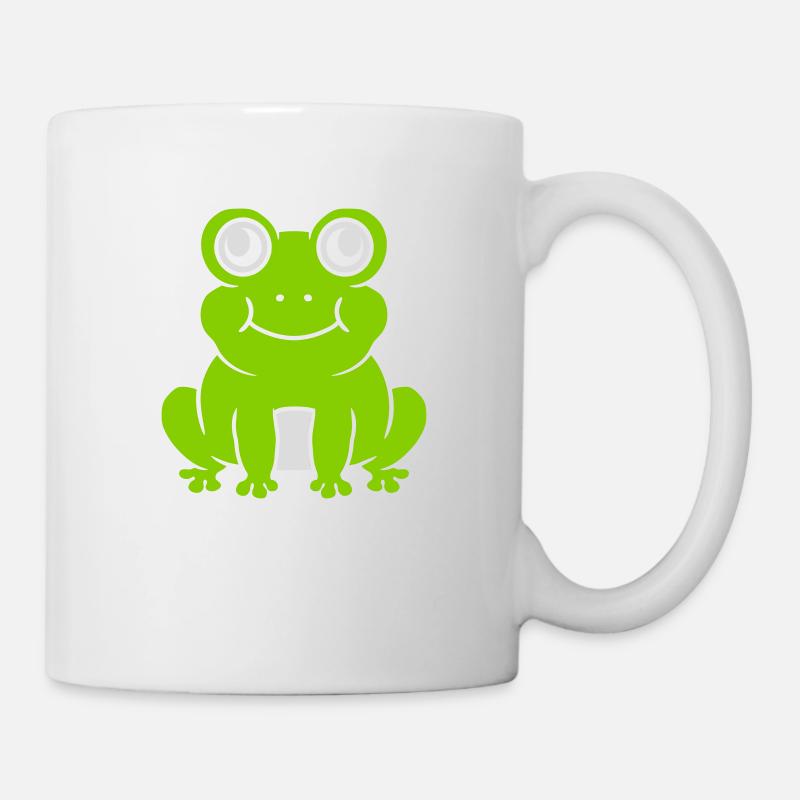 Comic süßer Frosch sitzend - Tasse - Weiß