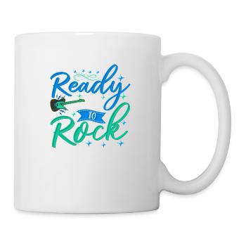 Ready to rock guitare rock'n'roll musicale guitare - Mug blanc - blanc - Droite