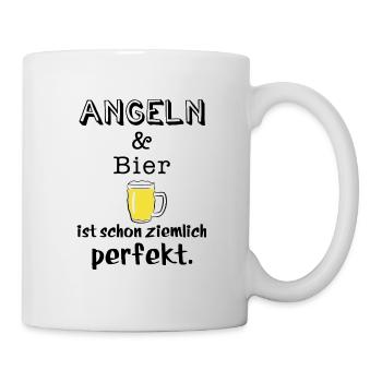 angeln und bier - Tasse - Weiß - Rechts
