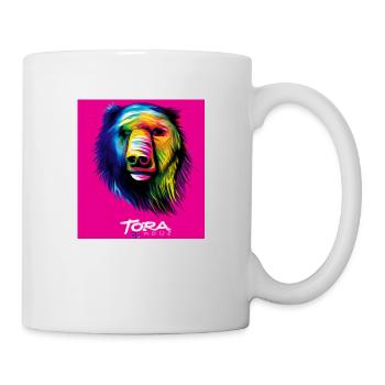 The pink Bär - Tier Porträt Pop Art Style - v1 - Tasse - Weiß - Rechts