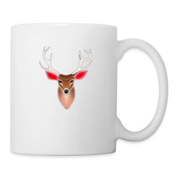 Hirschkopf im Herbst Hirsch Geweih Bock Reh Kitz 3 - Tasse - Weiß - Rechts